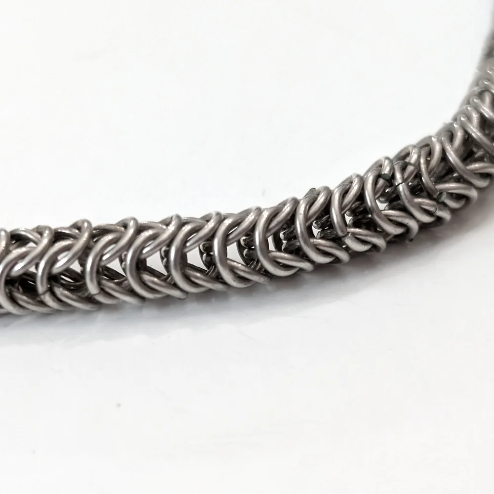 Vintage Sterling Silver Chainmaille Box Chain Unisex Bracelet/Ankle Bracelet - Picture 4 of 8